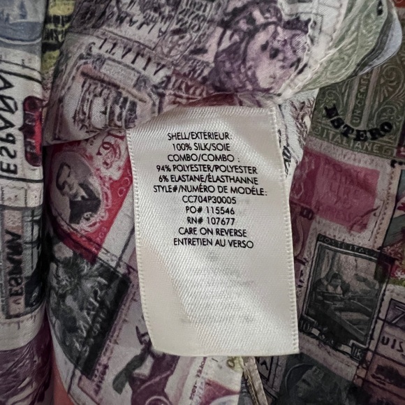 NWOT Alice + Olivia Oswald Printed Silk Shirt XS - Picture 11 of 15